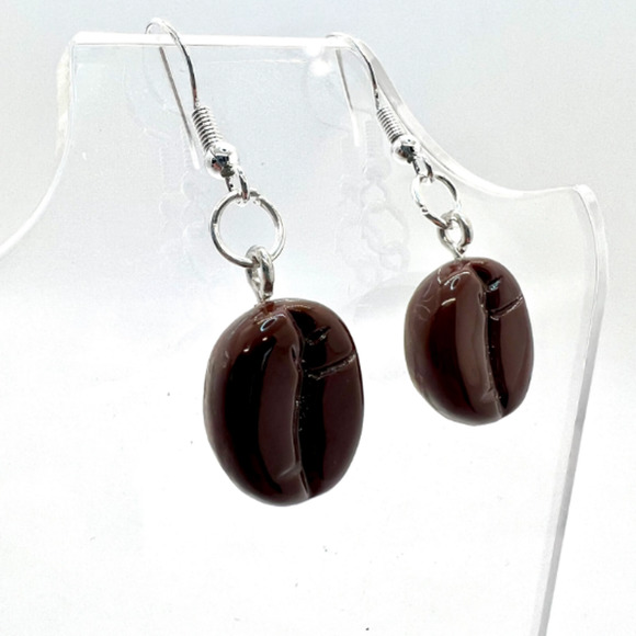 Coffee Bean Earrings - Coffee Earrings - Barista Earrings - Coffee Addict - Picture 2 of 8